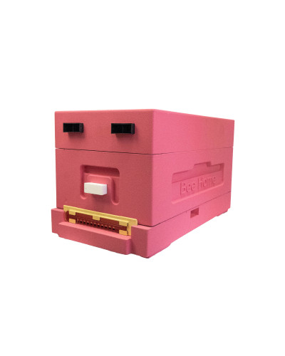 Нуклеусный пенополистирольный улей на 4 семьи BeeHome крашеный розовый