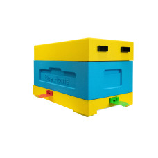 Нуклеусный пенополистирольный улей на 4 семьи BeeHome крашеный желто-синий