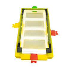 Нуклеусный пенополистирольный улей на 4 семьи BeeHome крашеный желто-синий