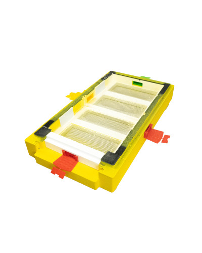 Нуклеусный пенополистирольный улей на 4 семьи BeeHome крашеный желто-синий