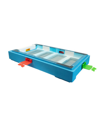 Дно пенополистирол 6 рамок гигиеническое деленное крашеное синее