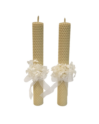 Свічки з вощини "Вінчальні" (2 шт) декор.