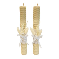 Свічки з вощини "Вінчальні" (2 шт) декор.