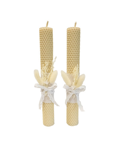 Свічки з вощини "Вінчальні" (2 шт) декор.