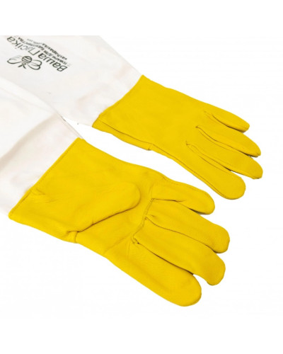 Рукавиці шкіряні Пасічні (жовті) з логотипом