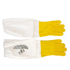 Рукавиці шкіряні Пасічні (жовті) з логотипом