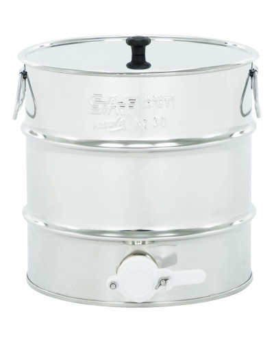 Відстійник нержавіючий 30 кг, з ручками, пластиковий клапан