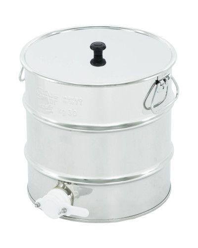 Відстійник нержавіючий 30 кг, з ручками, пластиковий клапан