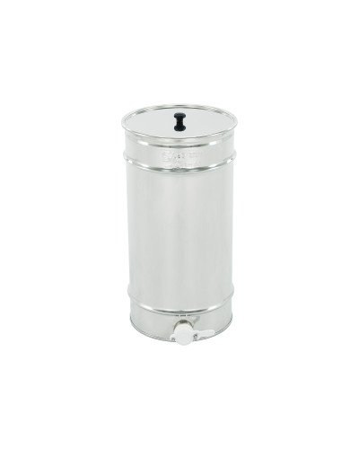 Відстійник нержавіючий 60 кг із ситом, пластиковий клапан