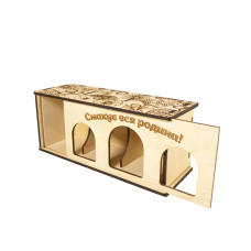 Дерев'яне пакування "Смакує вся родина" (3 банки 0,200 мл)