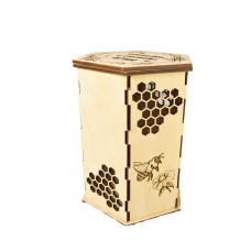 Дерев'яне пакування "Мед прямо з вулика" (1 банка - 1 л)