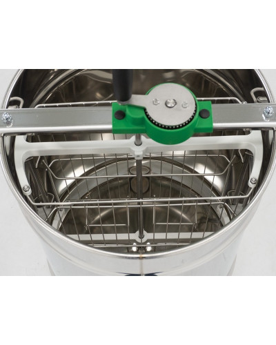 Медогонка діагональна 2-рамкова Ø 420 мм, ручна (привід зверху) з відстійником 50кг і ситом-COMPATTO