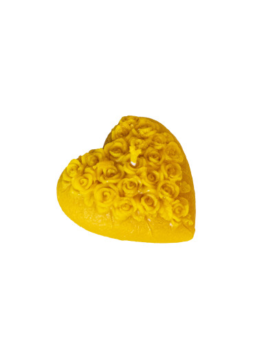 Свічка з воску "Серце з квітами"