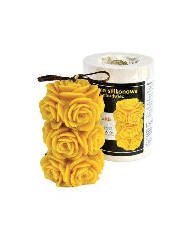Форма силіконова для свічок - Розквітла троянда (11,5см)