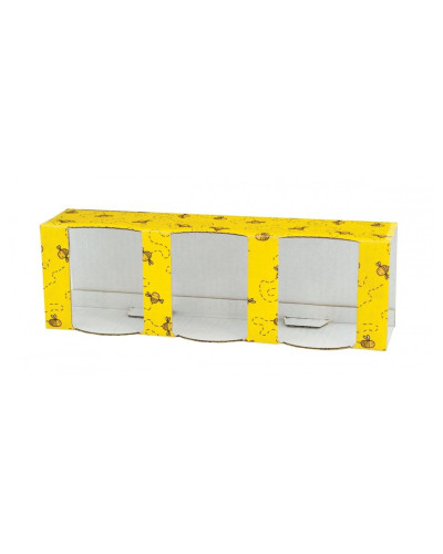 Коробка на 3 банки 35мл. (1 шт) (жовта)