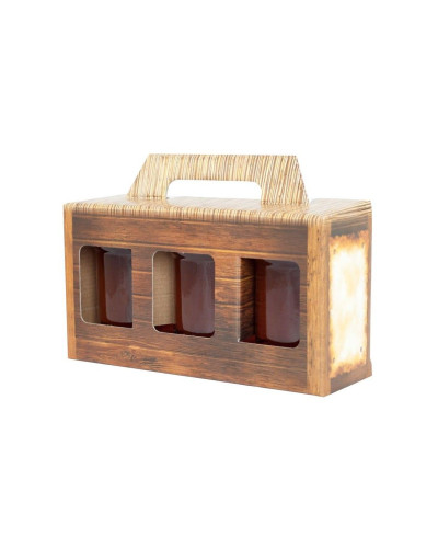 Коробка на 3 банки 315мл. (1 шт) (під дерево)