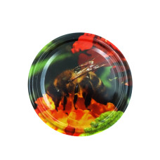 Кришка металева темно-зелена з бджолою (Твіст-82)