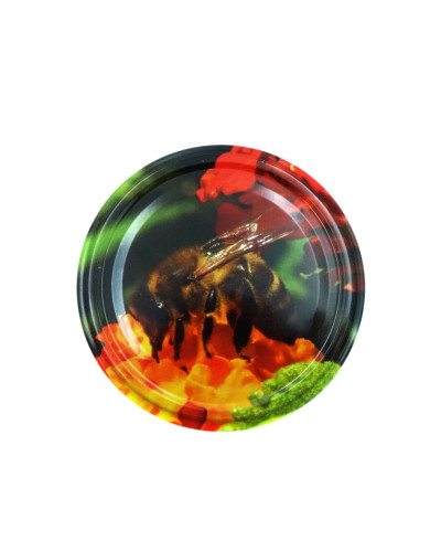 Кришка металева темно-зелена з бджолою (Твіст-82)