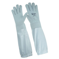 Рукавиці шкіряні з нарукавниками (білі)