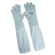 Рукавиці шкіряні з нарукавниками (білі)