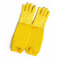 Рукавиці шкіряні з нарукавниками (жовті з вентиляцією)