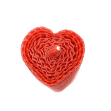 Свічка з вощини червона "Серце" (13 см)