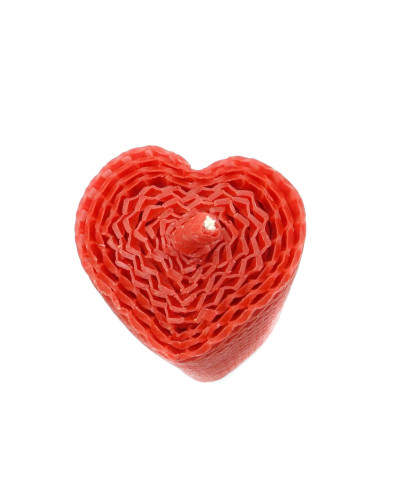 Свічка з вощини червона "Серце" (13 см)