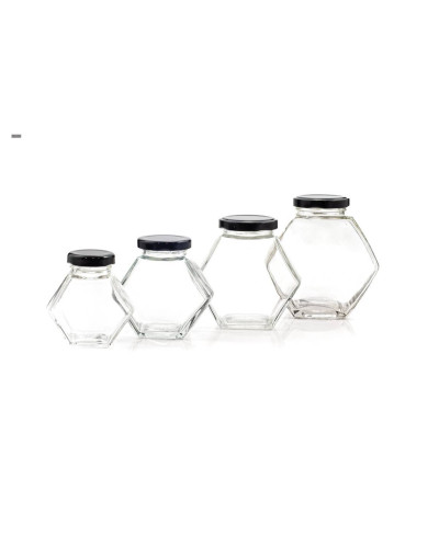 Баночка для меду 280мл з кришкою (сота)