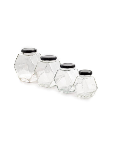 Баночка для меду 280мл з кришкою (сота)