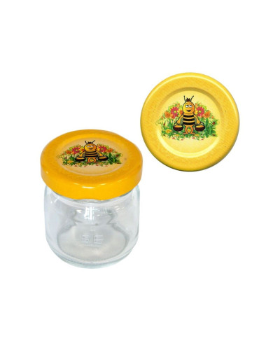 Баночка для меду 35 мл з кришкою (бджілка)