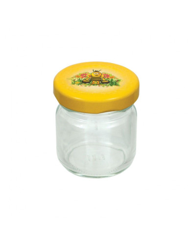 Баночка для меду 35 мл з кришкою (бджілка)