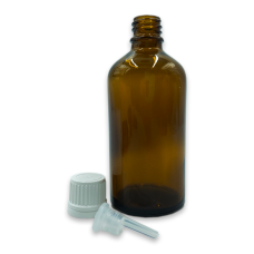 Пляшечка 100мл (скляна) з корком та дозатором