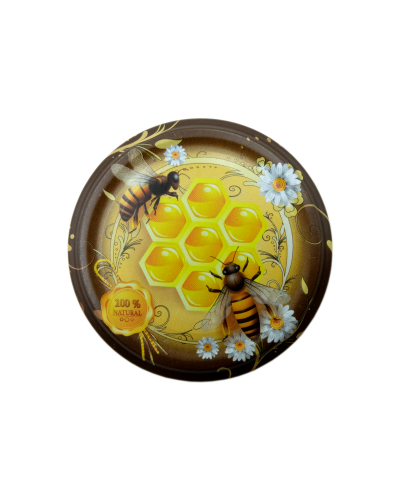 Кришка металева для меду 100% NATURAL темна (Твіст-66)