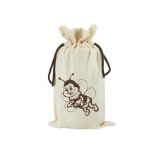 Мішок екологічний на банку меду 900мл. (білий) бджілка