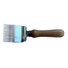 Вилка для розпечатування медових щільників 17голок (голки з перегином), ручка дерев’яна