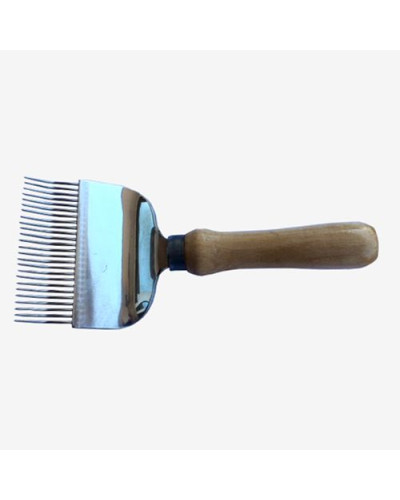 Вилка для розпечатування медових щільників 25 голок (голки з перегином), ручка дерев’яна