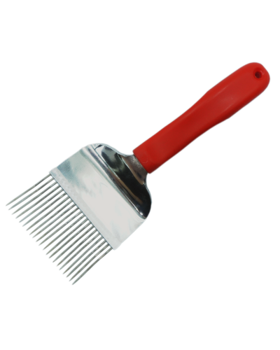 Вилка для розпечатування медових щільників 21 голка (голки з перегином), ручка пластикова