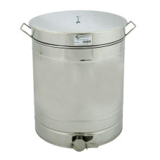 Відстійник нержав. 200 л з клапаном нержав. 2" (Ø 500, H 730) з захватами з ситом гориз. нержав.