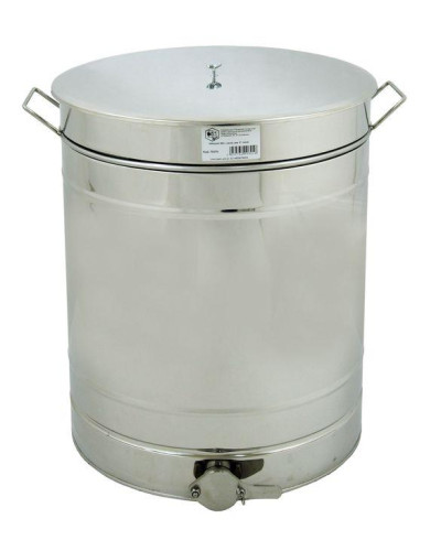 Відстійник нержав. 200 л з клапаном нержав. 2" (Ø 500, H 730) з захватами з ситом гориз. нержав.