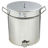 Відстійник нержав. 50 л з клапаном нержав. 5/4" (Ø 400, H 440) з захватами з ситом гориз. нержав.