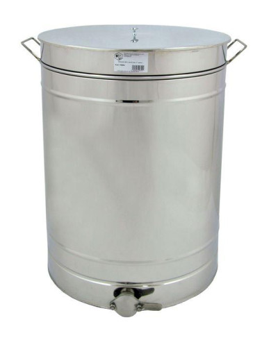 Відстійник нержав. 300 л з клапаном нержав. 2" (Ø 650, H 1000) з захватами з ситом гориз. нержав.