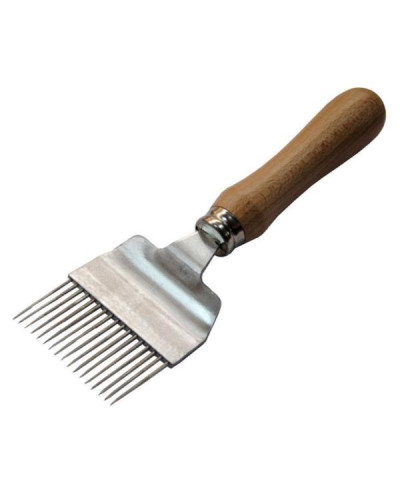 Вилка для розпечатування медових щільників (голки прямі), ручка дерев’яна