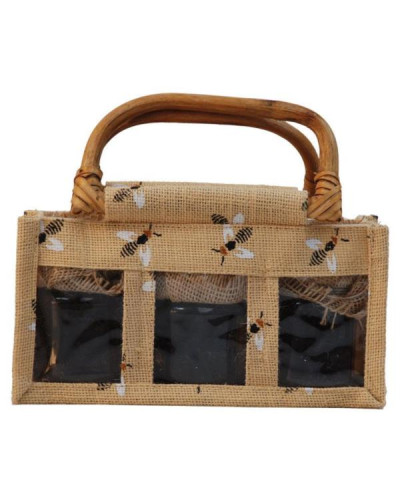 Сумка на 3 баночки 200 мл, світла