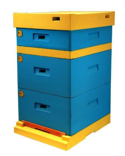 Вулик пінополістирольний Рута на 10 рамок Lyson з низьким дном фарбований