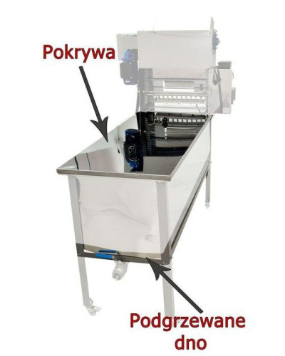 Стіл для розпечатування з подавачем - опція А - кришка і підігріте дно