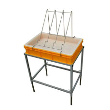 Стіл для розпечатування з ванночкою пластиковою 100 мм, сито пластик.