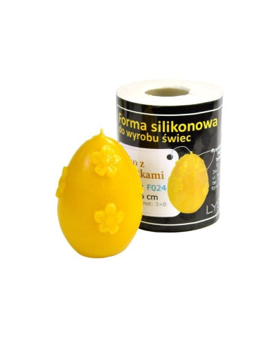 Форма силіконова для свічок - Яйце з квітками (6см)