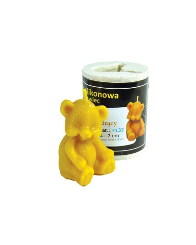 Форма силіконова для свічок - Ведмедик сидячий (7см)