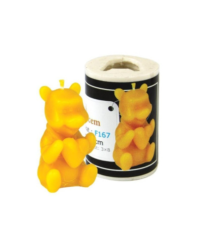 Форма силіконова для свічок - Ведмедик з серцем (5см)