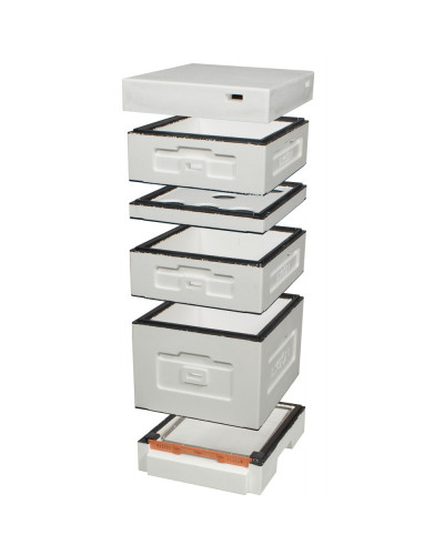 Вулик пінополістирол Дадан на 10 рамок Lyson з гігієнічним дном нефарбований